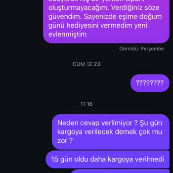 Siparişim Gönderilmedi Ücretim İade Edilmiyor