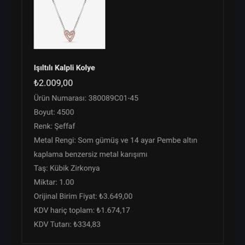 Pandora Garanti Kapsamındaki Kolyemin Değişimi Red Edildi