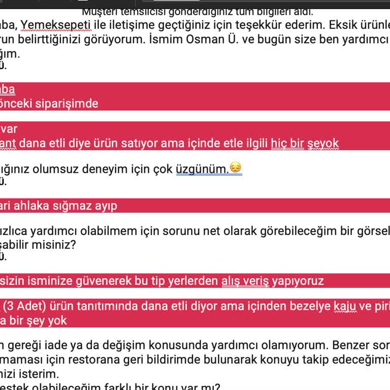 Eksik Ve Yanlış Ürün Gönderimi Sonrası Yetersiz Destek Ve Ücret İadesi Talebi