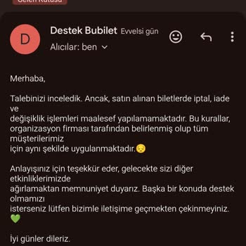 Etkinlikten Aylar Önce Alınan Biletin İptali Ve İadesi Reddedildi