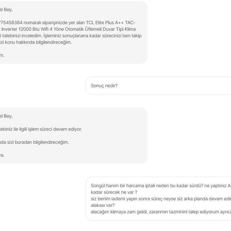 İade Edilen Klimanın Para İadesi Bir Haftadır Yapılmıyor