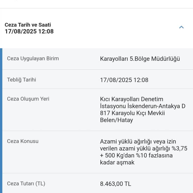 Karayolları Genel Müdürlüğü Haksız Tonaj Cezası Ve Kantar Ölçümünde Tutarsızlık