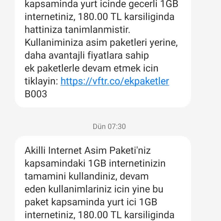 Talebim Olmadan Ek İnternet Paketi Tanımlanıp Ücretlendirilmesi Ve İptal İçin Ekstra Ücret Talebi