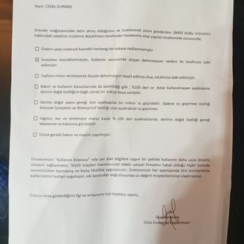 Greyder Ayakkabının Kısa Sürede Tabanında Çatlama Ve Garanti Reddi