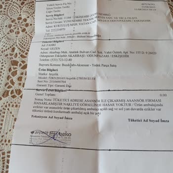 Buzdolabı Teslimat Ve Kurulumunda Hasar Ve Sorumluluk Reddi