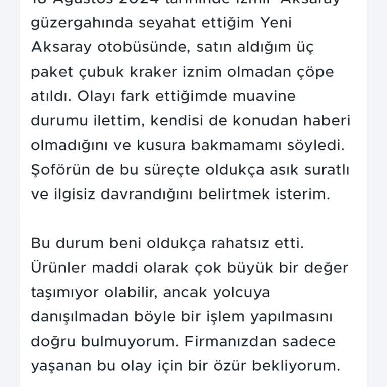 İzinsiz Atılan Eşyalar Ve İlgisiz Personel Nedeniyle Hayal Kırıklığı