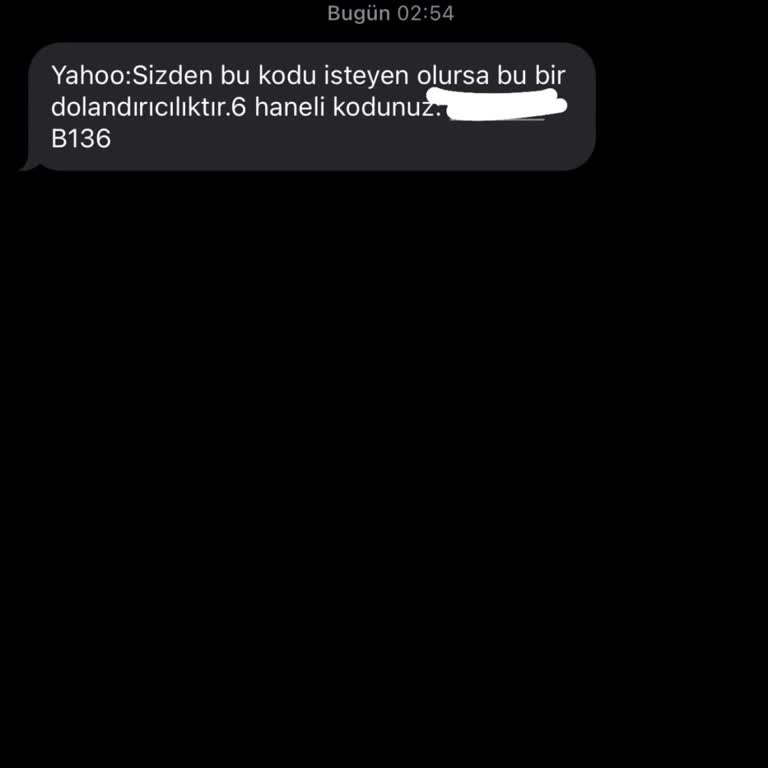 Yahoo Adına Gelen Şüpheli SMS Ve Hesap Güvenliği Talebi