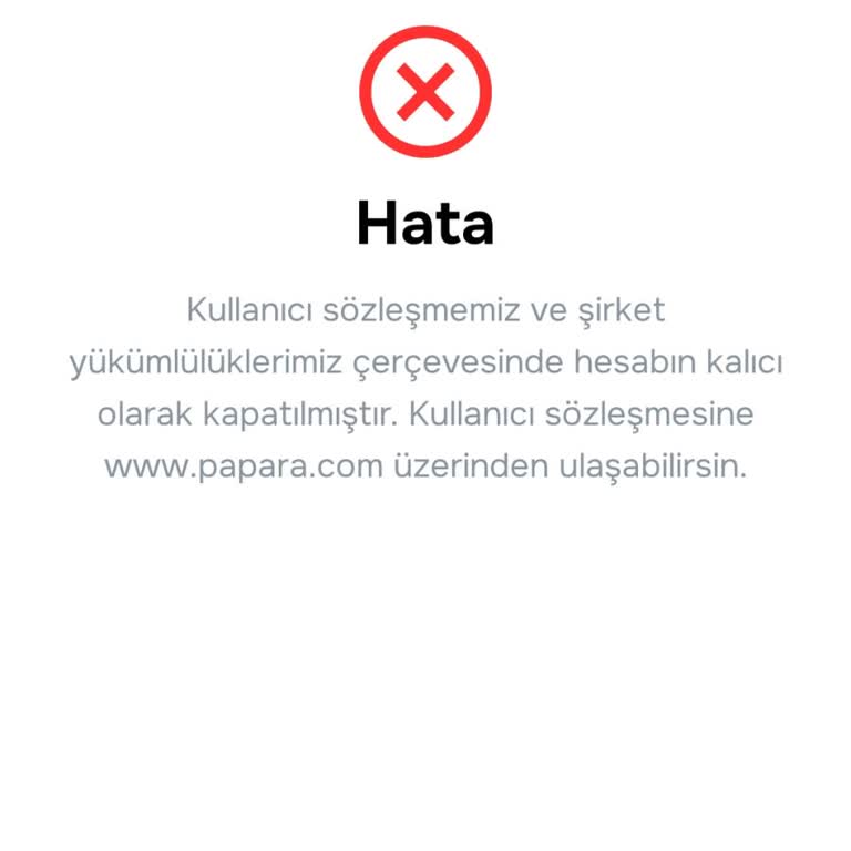 Papara Hesabım Gerekçesiz Kapatıldı 21000 TL Bakiyem İade Edilmiyor
