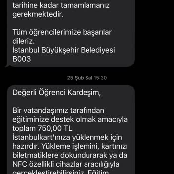 Öğrenci İstanbulkart'ıma Söz Verilen Bakiye Yüklemesi Yapılmadı