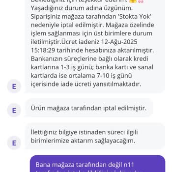 N11 Tarafından Haksız Sipariş İptali Ve Müşteri Mağduriyeti