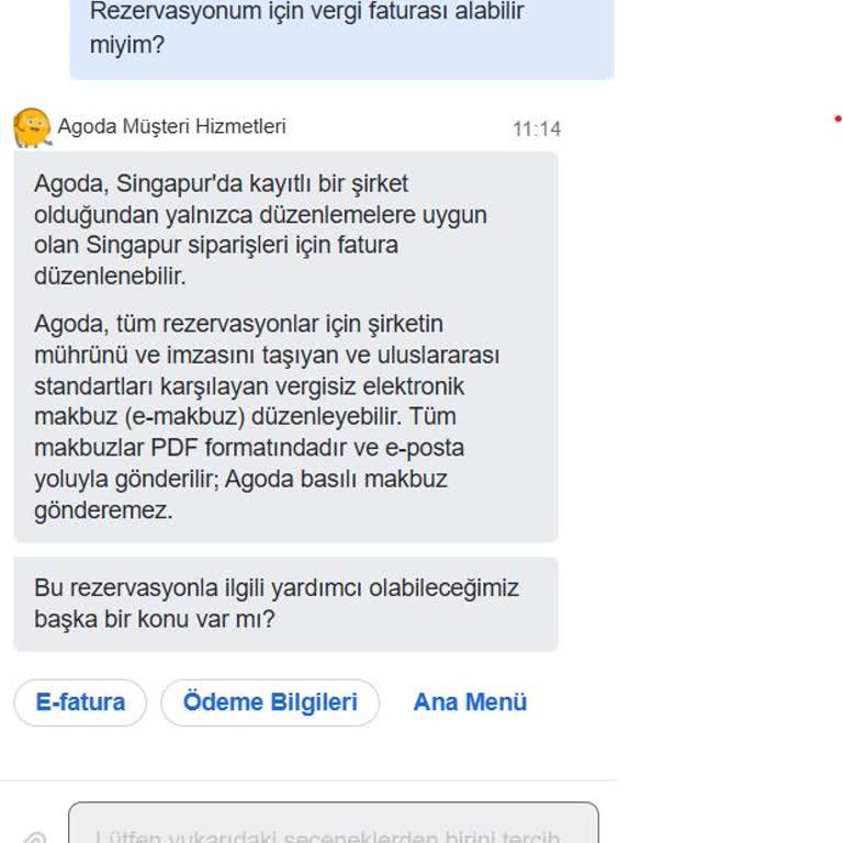 Agoda Üzerinden Yapılan Otel Rezervasyonum İçin Resmi Fatura Alamıyorum Mağduriyet Yaşıyorum