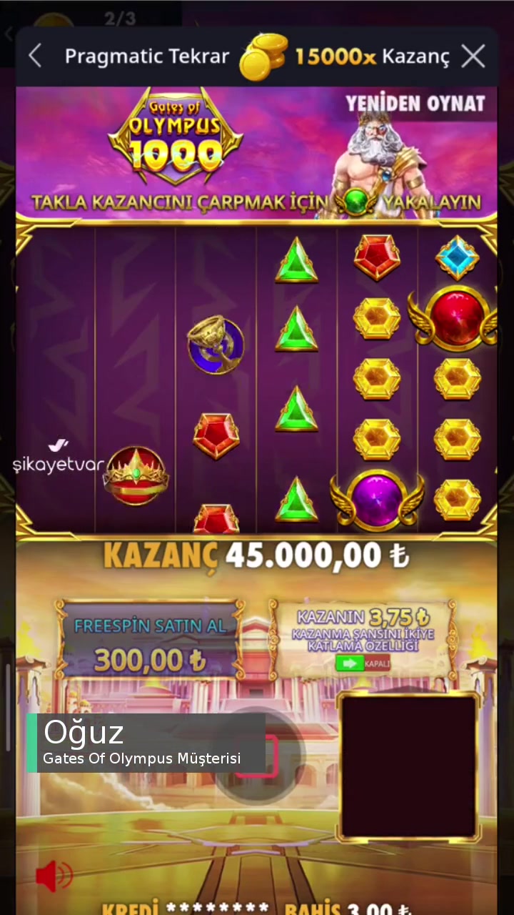 Gates Of Olympus 1000 Oynarken Müdahale Edilip 3 Spin Varken 0 Oldu videonun kapak resmi