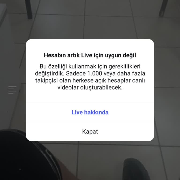 Yeterli Takipçim Olmasına Rağmen Instagram Canlı Yayın Açamıyorum!