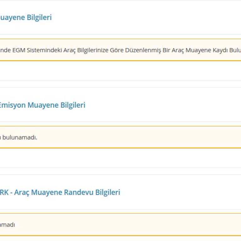 E-devlet Üzerinden Araç Muayene Geçerlilik Tarihine Erişemiyorum