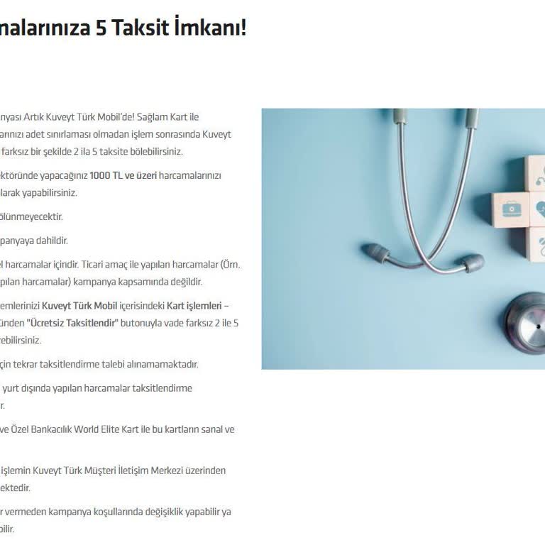 Kuveyt Türk Sağlık Harcaması Taksit Kampanyası Diş Tedavisinde Uygulanmadı