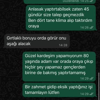 Klima Montajında Eksiklik Ve İletişim Sorunu