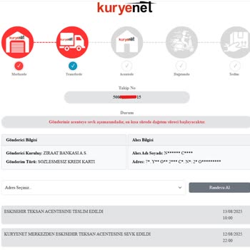 Kredi Kartım Günlerdir Teslim Edilmedi Kuryenet Müşteri Hizmetlerine Ulaşamıyorum