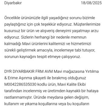 Mavi Kot Pantolonda Hızlı Aşınma Ve Değişim Talebinin Reddedilmesi