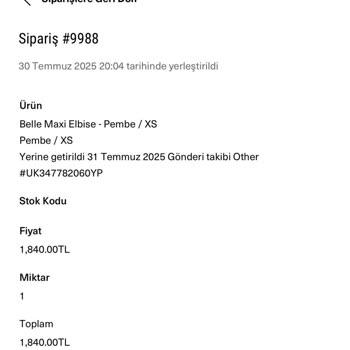 Siparişim Görselden Farklı Geldi İletişim Kuramıyorum