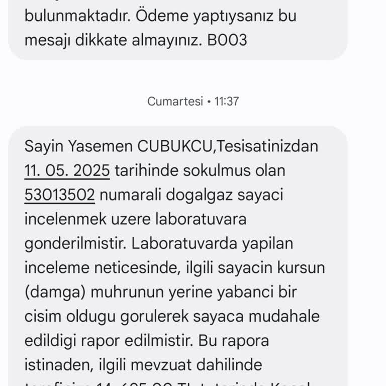 Sayaç Değişimi Sonrası Gelen Yüksek Fatura İçin Destek Alamıyorum