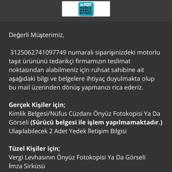 Satın Aldığım Taşıt 45 Gündür Teslim Edilmedi Ve Ücret İadesi Yapılmıyor