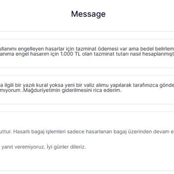 Uçuşta Hasar Gören Valizim İçin Yetersiz Tazminat Ve Açıklama Eksikliği