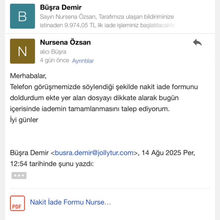 İptal Edilen Turun Ücreti Günlerdir İade Edilmiyor, Müşteri Hizmeti Kötü