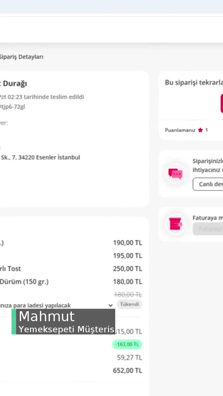 Yemeksepeti Para İadesini Tam Yapmıyor! videonun kapak resmi