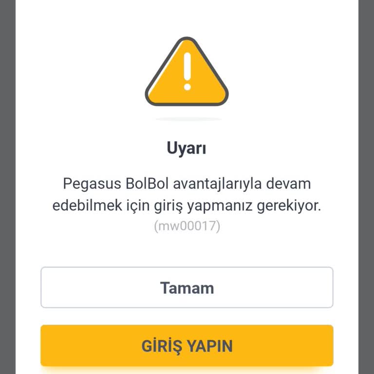 Pegasus Mobil Uygulamasına Giriş Yapılamıyor: Hata Kodu Mw00017 Ve Destek Eksikliği