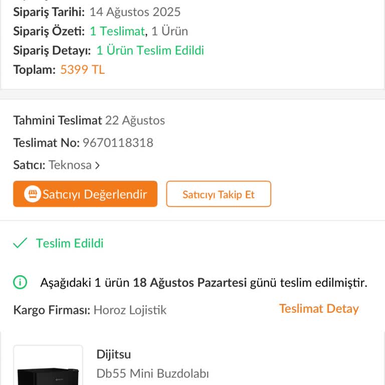 Teslimat Personelinin Buzdolabını Kata Çıkarmaması Nedeniyle Yaşanan Memnuniyetsizlik