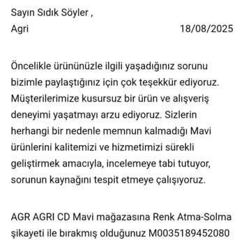 Mavi Jeans Pantolonlarda Kısa Sürede Renk Solması Yaşadım