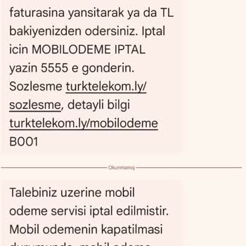 İzinsiz Mobil Harcama Sonrası Destek Alamadım