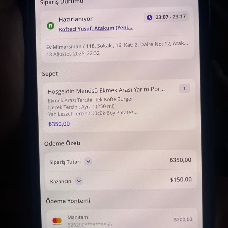Kapalı Restorandan Alınan Sipariş Ve İade Sorunu Mağduriyet Yaşattı