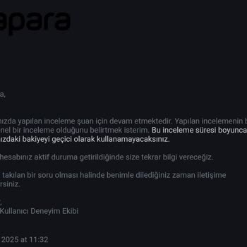 Papara Hesabım 3 Aydır Bloke, 3500 TL Birikimime Ulaşamıyorum