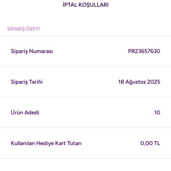 Sipariş İptali Ve Ücret İadesi Talebime Cevap Alamıyorum