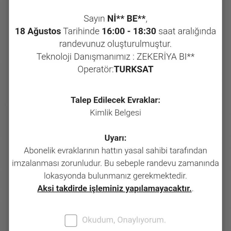 Kurulum Randevusuna Gelinmedi Müşteri Hizmetlerinden Dönüş Yapılmadı