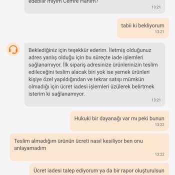 Yanlış Adrese Teslim Edilen Sipariş İçin Ücret İadesi Yapılmıyor