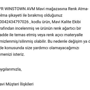 Aynı Anda İki Jean'de Renk Atması Ve Değişim Talebimin Reddedilmesi