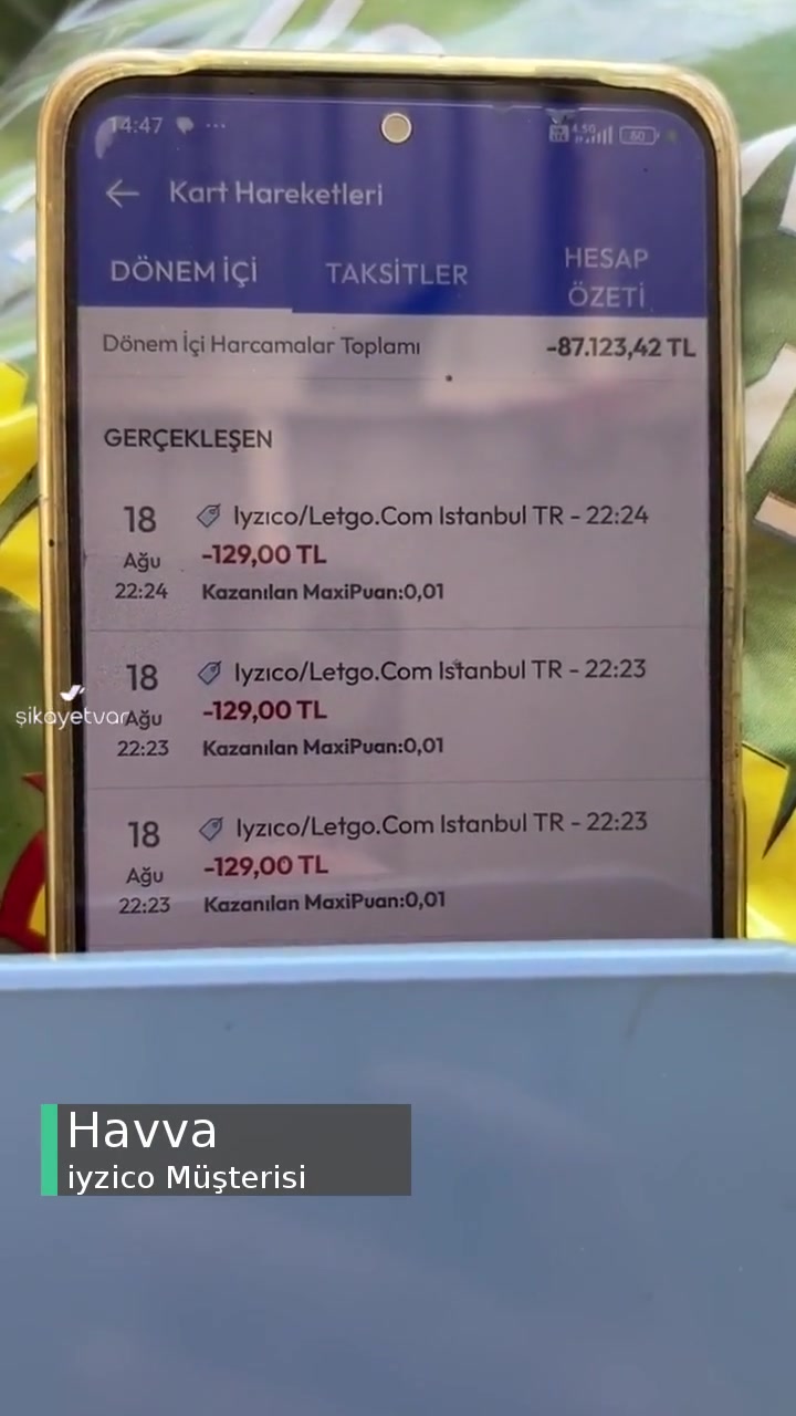 İyzico Kredi Kartımdan İznim Dışında Bir Meblağ Çekilmiş! videonun kapak resmi
