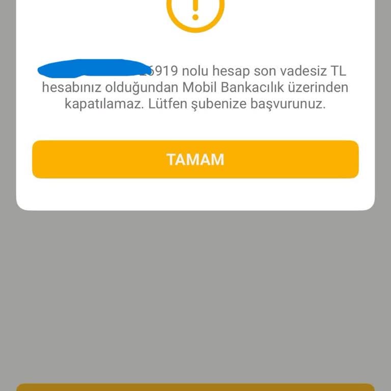 Mobil Uygulama Üzerinden Açılan Hesabın Kapatılamaması Ve Şubeye Yönlendirilme Sorunu
