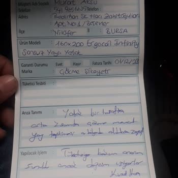 Yataş Ergocoil Yatakta Tekrarlayan Çökme Ve Yetersiz Çözüm