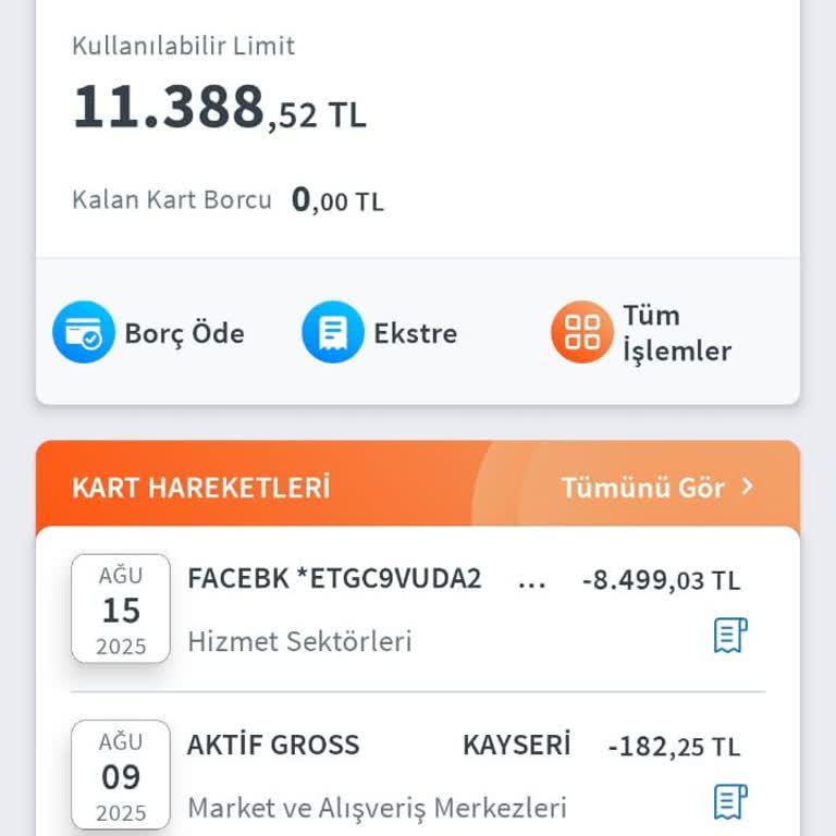 Bilgim Dışında Facebook Adı İle Kredi Kartımdan Yüksek Tutar Çekildi