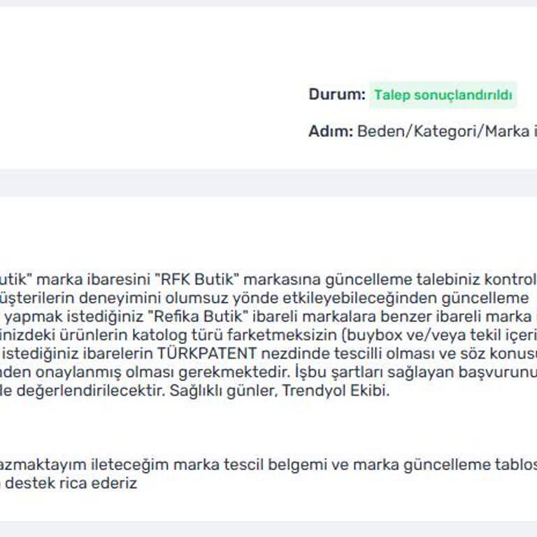 Marka Güncelleme Sorunu Nedeniyle Satış Kaybı Ve Mağduriyet Yaşıyorum