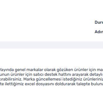 Marka Güncelleme Sorunu Nedeniyle Satış Kaybı Ve Mağduriyet Yaşıyorum