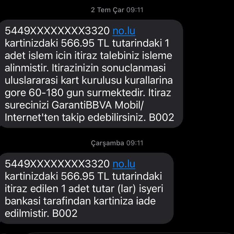 İade Edilen Tutar Hesabıma Yansımadı Garanti BBVA Süreçte Belirsizlik Yaşıyorum