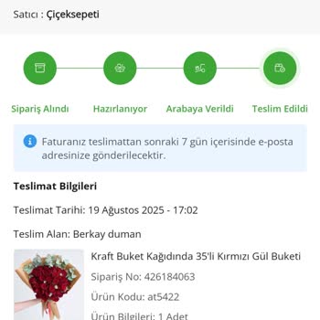 Teslim Edilmediği Halde Teslim Edilmiş Görünen Sipariş İçin İade Talebi