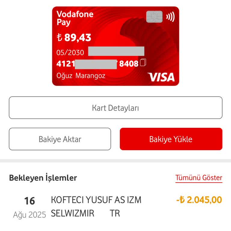 Vodafone Pay'de Askıda Kalan Para Ve Çözüm Eksikliği