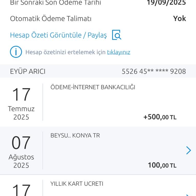 World Business Kart Yıllık Ücretinin İadesini Talep Ediyorum