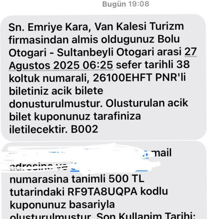 Bilet İptalinde Para İadesi Yerine Kupon Verilmesi Mağduriyetim