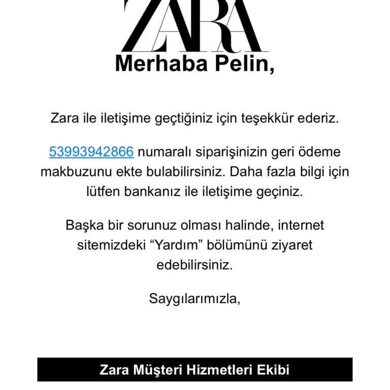 Zara Ve Banka Arasında Kalan İade Ücretim Hâlâ Yatırılmadı